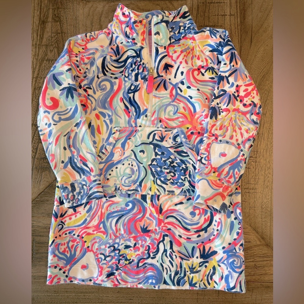 Lilly Pulitzer Girls Pink Blue Multicolor Pullover Dress